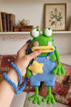 Handmade Crochet Frog Crossbody Bag