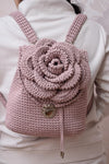 Crochet Rose Backpack Pattern Step-by-Step with Image References