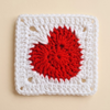 Diagonal Heart Granny Square Crochet Pattern (PDF Download)