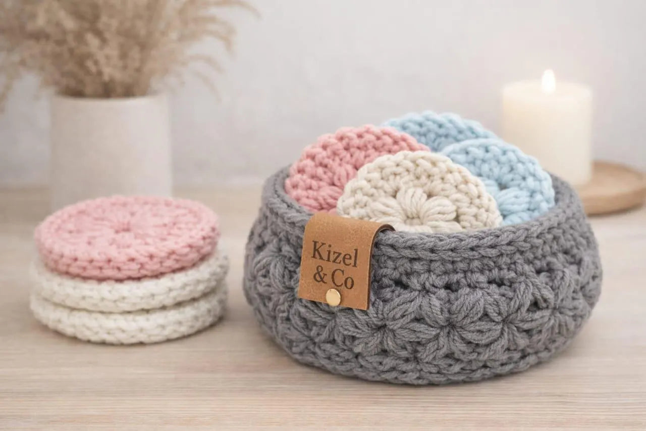 Crochet Face Scrubbies with Basket Pattern | PDF Digital Download