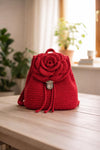 Crochet Rose Backpack Pattern Step-by-Step with Image References