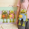 Handmade Crochet Frog Crossbody Bag