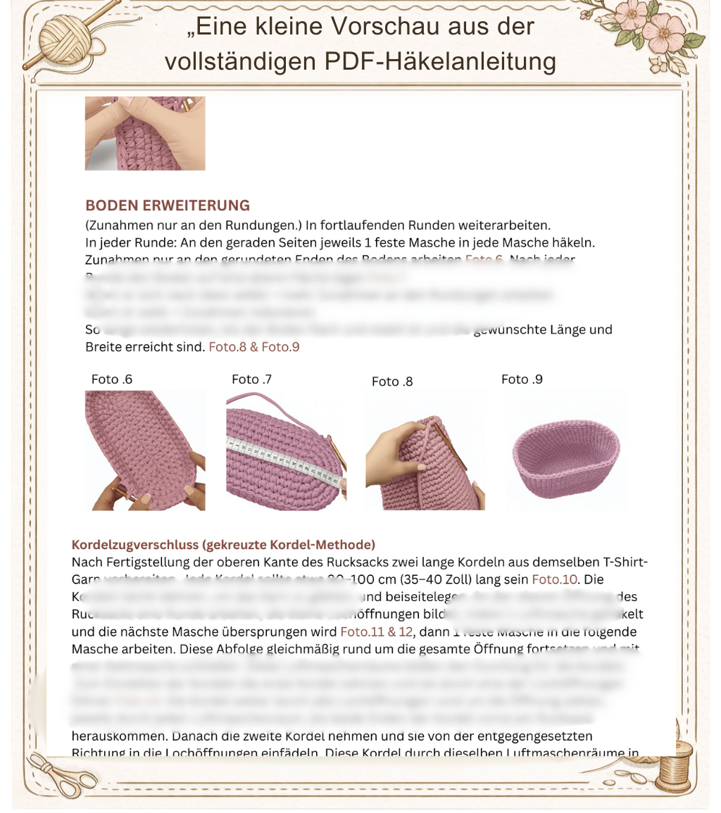 Häkelrucksack-Muster | Digitale PDF-Anleitung | Auf Deutsch mit deutscher Häkelterminologie