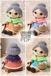 Crochet Granny/Grandma Pin Cushion Doll with Basket, Digital PDF Pattern