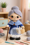 Crochet Granny/Grandma Pin Cushion Doll with Basket, Digital PDF Pattern
