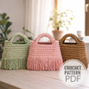 Nylon Fringe Crochet Tote Bag Pattern PDF | Modern Crochet Tote | Handmade Fringe Bag Tutorial | Instant Download