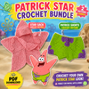 Crochet Patrick Star Baby Bundle Pattern | Star Sleep Sack & Starsuit Shorts | 2 in 1 Crochet Pattern | Baby Props | PDF Download