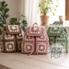 Granny Square Crochet Backpack Pattern PDF – Stylish Handmade Crochet Backpack with Straps