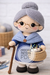 Crochet Granny/Grandma Pin Cushion Doll with Basket, Digital PDF Pattern