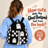Ghost Granny Square Crochet Backpack Pattern PDF | Halloween Crochet Bag