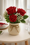 Crochet Flower Bouquet - Rose, Leaves & Buds Pattern - PDF Digital Download